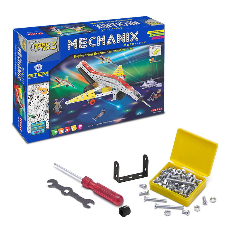 Mechanix Robotix-3 Motorized STEAM Educational Toy, Building and Construction Set for Boys and Girls Age 7+ Years