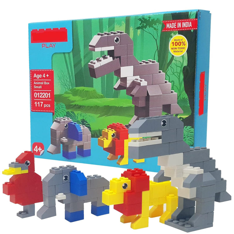 TOMBO 4 Different Models Make in 1 Pack Creative Animal Block Set | Total 117pcs and Manual Book Available in The Pack | Best for Kids Ages Above 4 Years