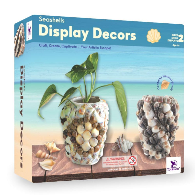 ToyKraft Seashells Display Decors DIY Kit – Creative Terracotta Potts with Seashells