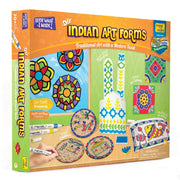 Imagimake Learn Indian Art Forms-Arts and Craft DIY Kit For Kids 8-12, 5 Indian Art Forms-Madhubani, Warli, Lippan, Mandala & Block Printing Arts, Perfect DIY for Girls Kids & Boys Multicolor.