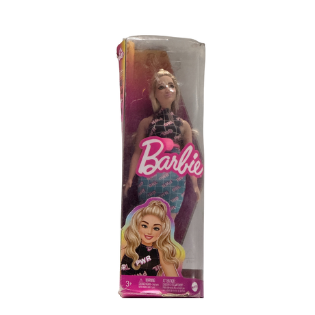 Barbie Mattel Fashionistas Doll,Curvy Body With Wavy Blond Hair,Girl Power Dress&Accessories