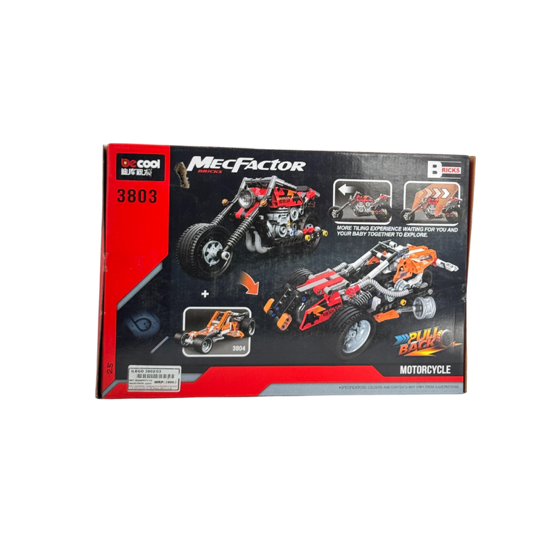 Super Racer Bike Constructor Motorcycle Architect Series Pull Back Super Racer Speedy Building Block DIY Toys for Boys Girls (Multi)