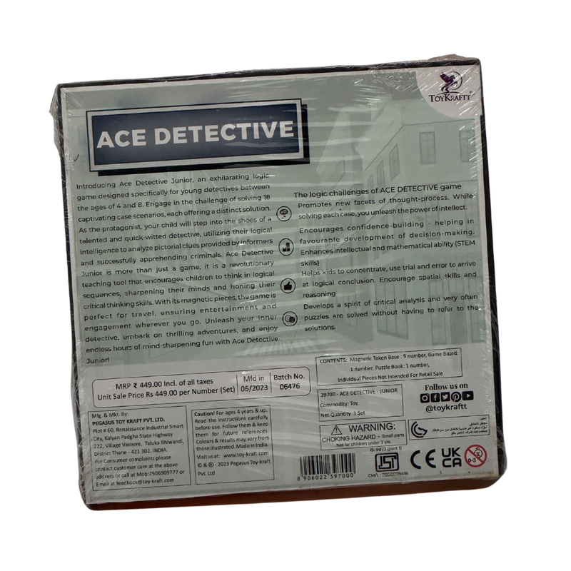 ToyKraft Ace Detective Mind Game Brain 5 Year Old, Detective Games, Brain Game, Educational Toys for Kids 4 to 6 Years Old, Magnalogix Magnetic Games – Junior
