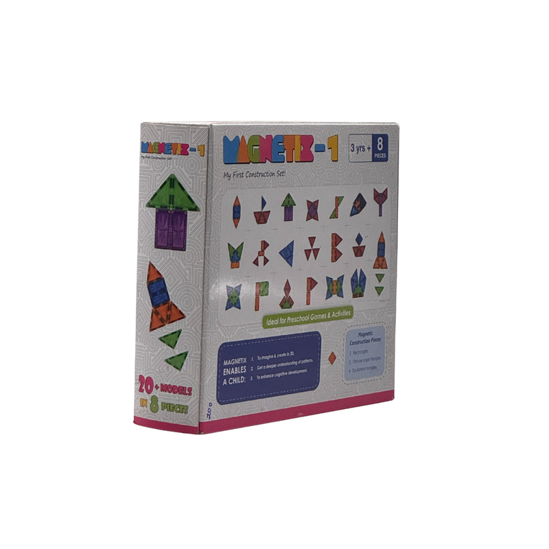 Zephyr Learning Steps Magnetix-1 My First Construction Set, Creativity and Fun Gifts for Girls, Boys, Adults, Construction Skills, Multicolor Pack