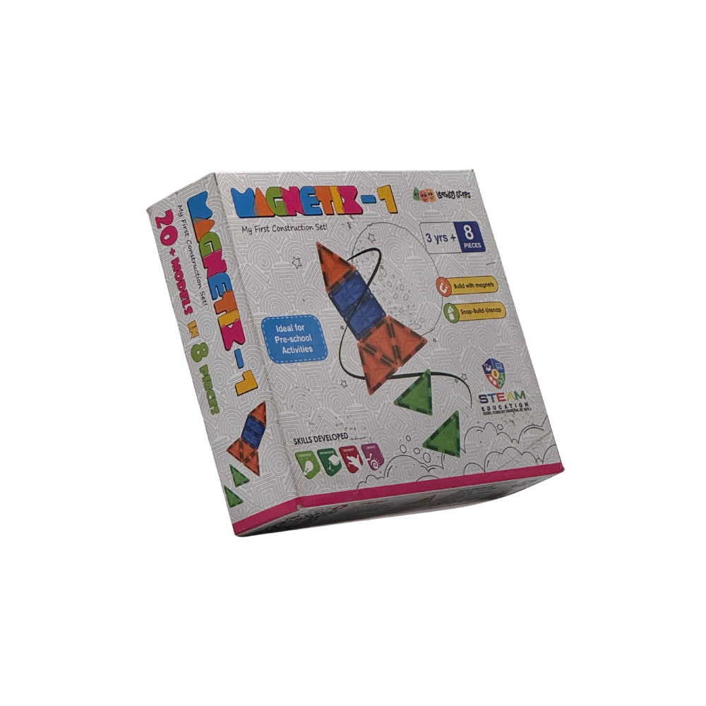 Zephyr Learning Steps Magnetix-1 My First Construction Set, Creativity and Fun Gifts for Girls, Boys, Adults, Construction Skills, Multicolor Pack