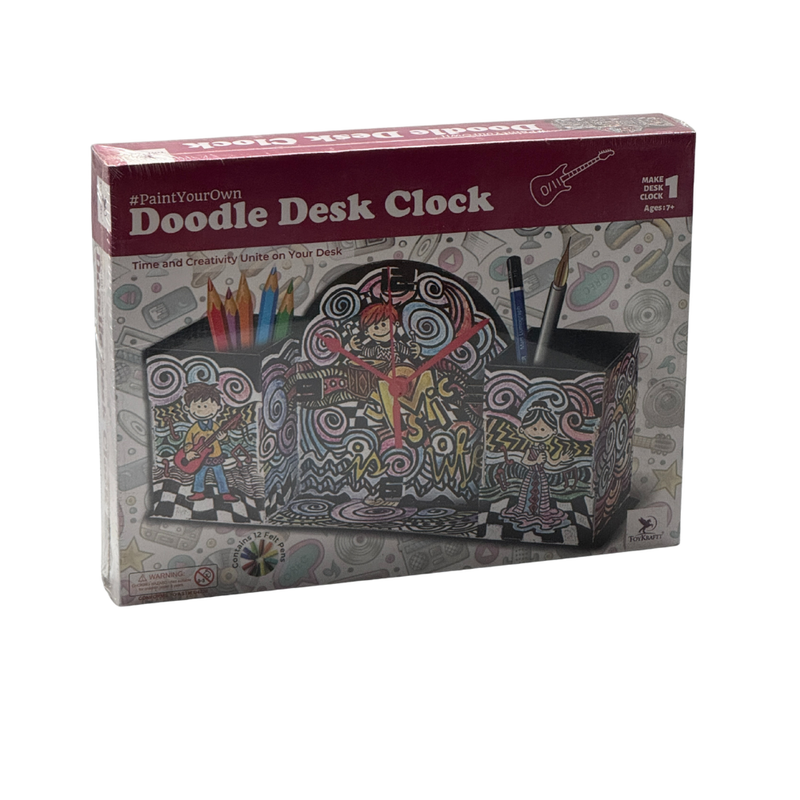 ToyKraft Doodle Desk Clock, Doodle Art Kit for Kids, Craft Kit for Kids, Learning Activity Games, DIY Toys, DIY Craft Kit, Kids Activity for 7 Years & Above,