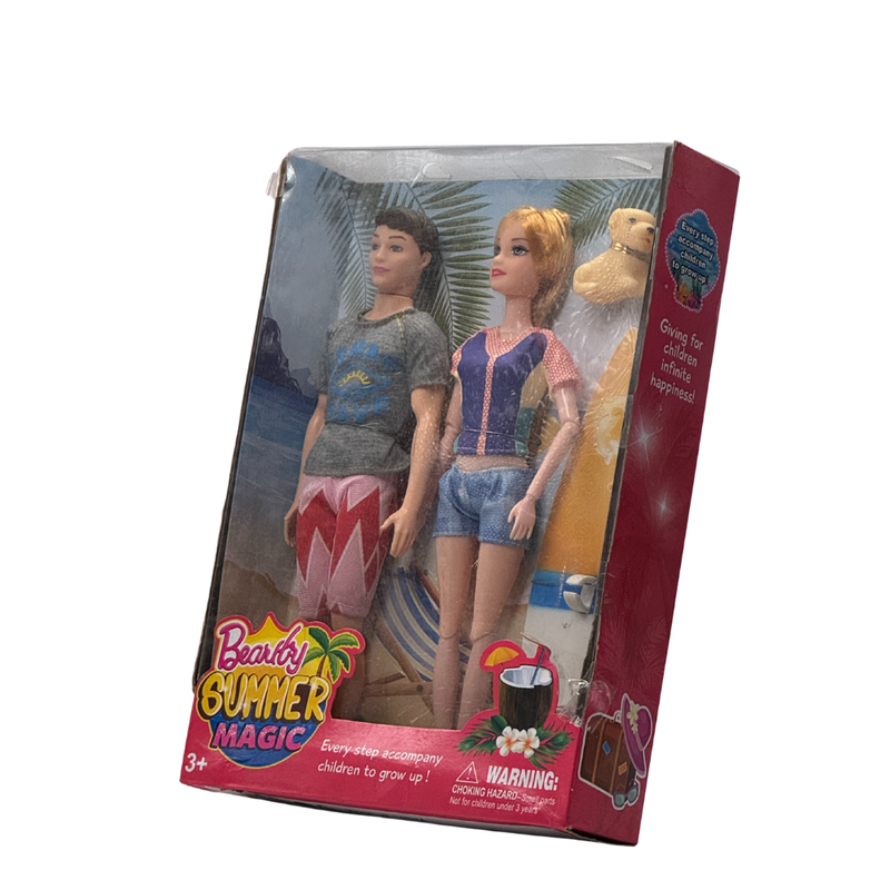 Big Size Beautiful Summer Magic Doll with Family Doll Play Set