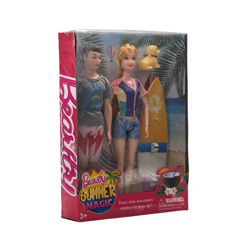 Big Size Beautiful Summer Magic Doll with Family Doll Play Set