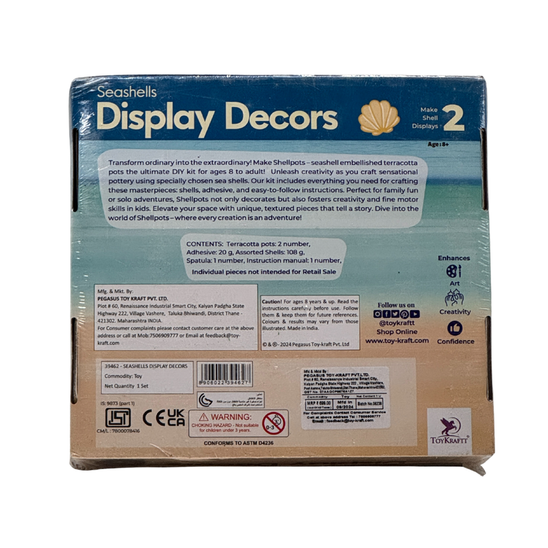ToyKraft Seashells Display Decors DIY Kit – Creative Terracotta Potts with Seashells