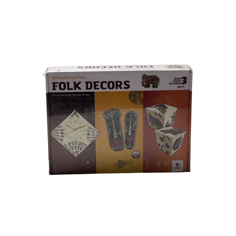 ToyKraft Folk Decors Art and Craft DIY Kit for Kids Ages 8-12, Learn 3 Indian Art Forms Madhubani, Warli and Gond, Gift for Kids, Folk Decors