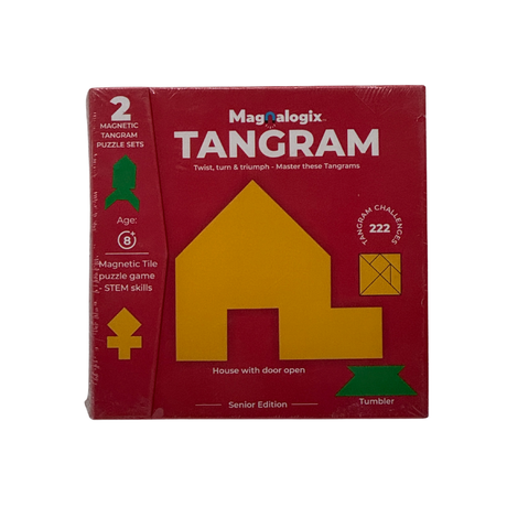 ToyKraft Tangram Puzzle Mind Game, Brain Booster, Educational Travel Toys for Age of 8 to 12 Years, Gift for Boys Girls, Magnalogix Magnetic, Tangram Senior