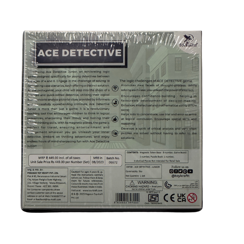 ToyKraft Ace Detective Mind Game Brain 5 Year Old, Detective Games, Brain Game, Educational Toys for Kids 4 to 6 Years Old, Magnalogix Magnetic Games – Junior