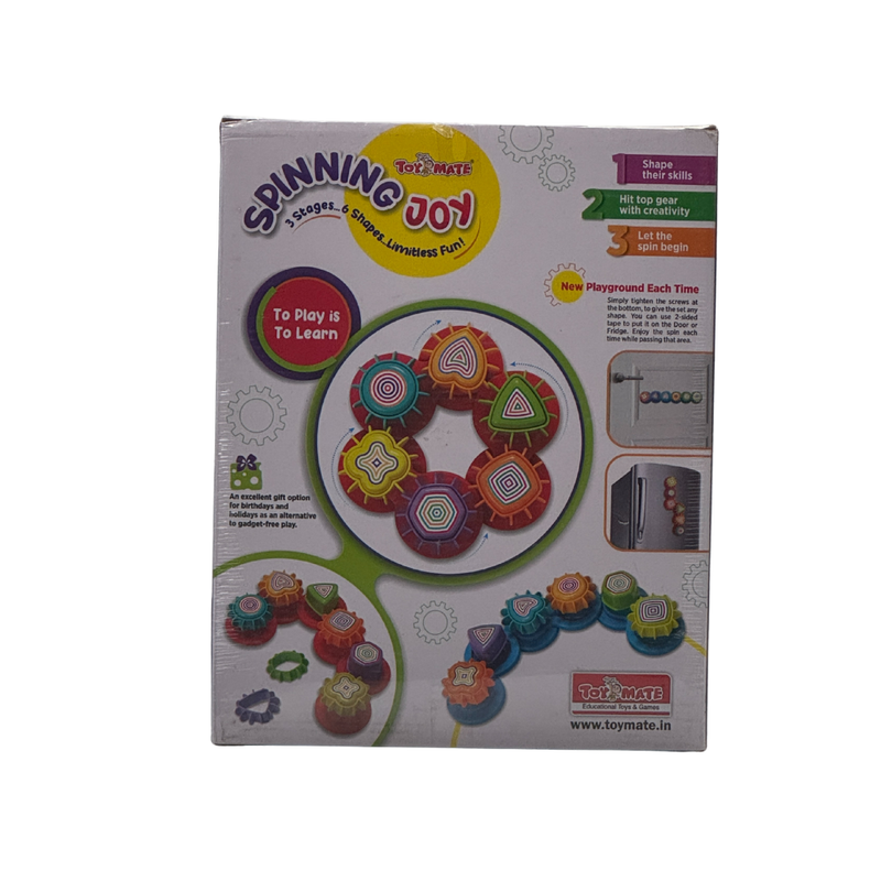 Toymate Spinning Joy – A Shape ‘N’ Spin Gear Sorter. A Developmental Activity Toy for Kids Ages 2-4+. Toddlers Sortering Game with Multiple Colors and Shapes.