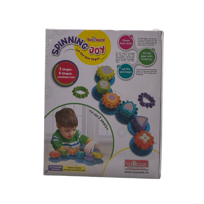 Toymate Spinning Joy – A Shape ‘N’ Spin Gear Sorter. A Developmental Activity Toy for Kids Ages 2-4+. Toddlers Sortering Game with Multiple Colors and Shapes.