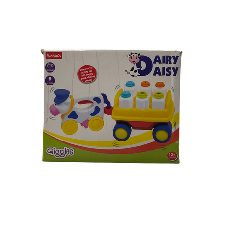 Giggles – Dairy Daisy, Shape Sorting Pull Along Toy, Features Shapes, Rattling Sound, Colours, 6 Months & Above, Infant and Preschool Toys