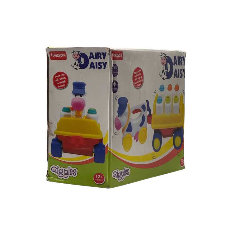 Giggles – Dairy Daisy, Shape Sorting Pull Along Toy, Features Shapes, Rattling Sound, Colours, 6 Months & Above, Infant and Preschool Toys