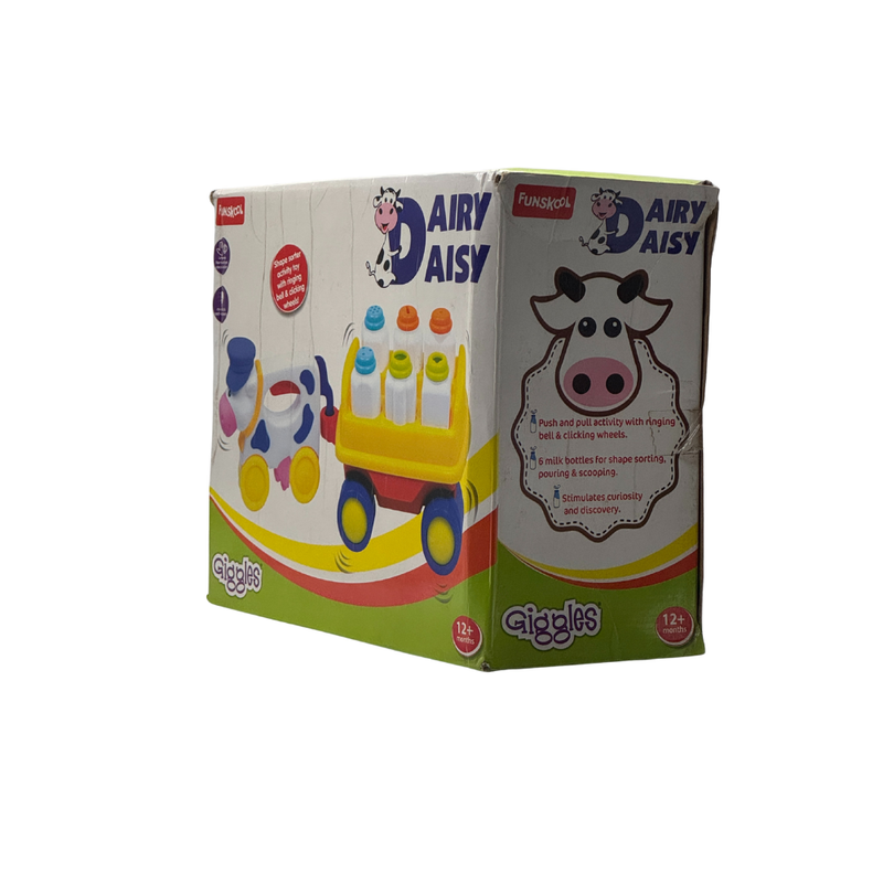 Giggles – Dairy Daisy, Shape Sorting Pull Along Toy, Features Shapes, Rattling Sound, Colours, 6 Months & Above, Infant and Preschool Toys