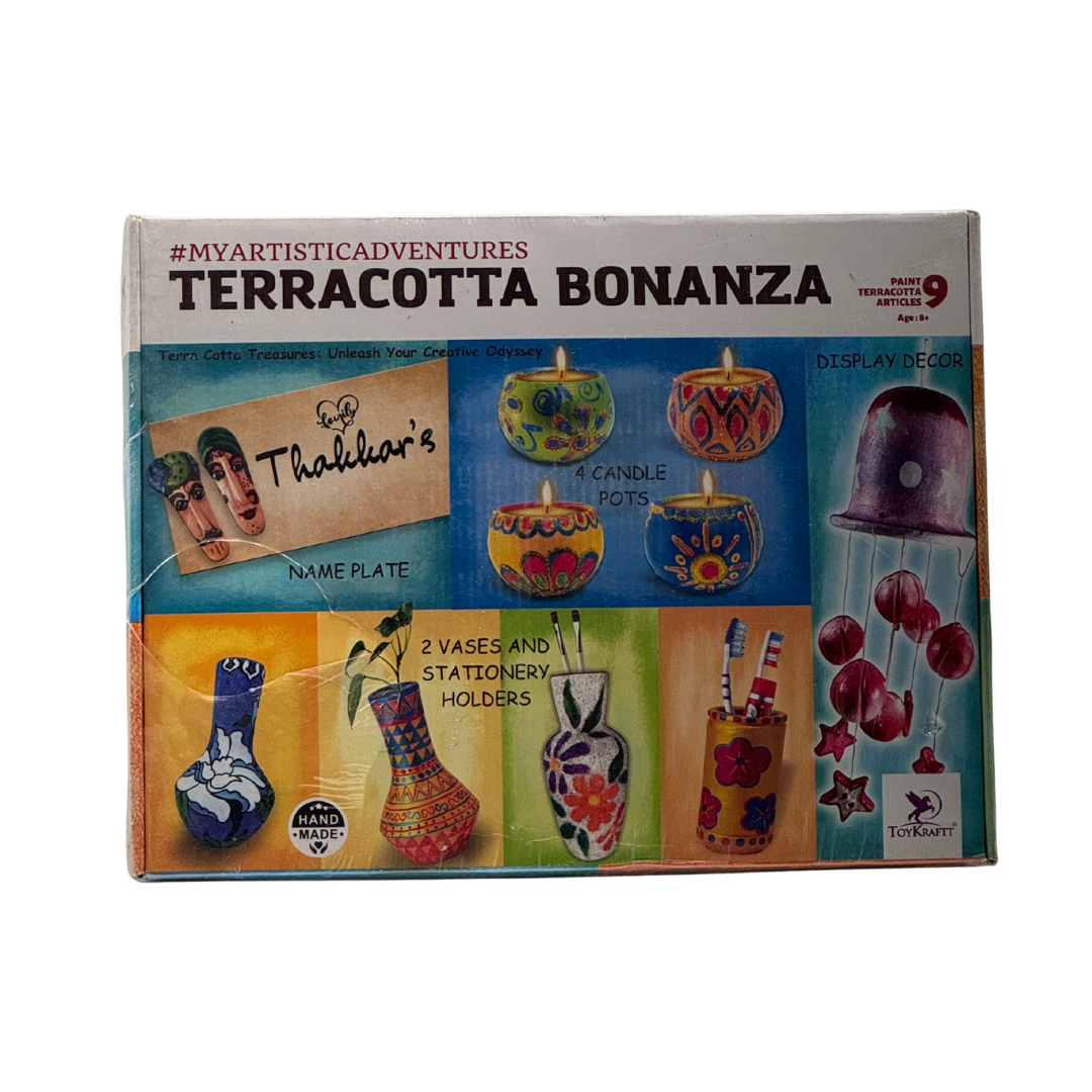 ToyKraft DIY Painting Kit | Terracotta Bonanza | Creative Craft Activity |Art & Craft | for Kids 7+ Years | Gifts for Girls Boys | Art and Craft Kit | Pot Making for Kids