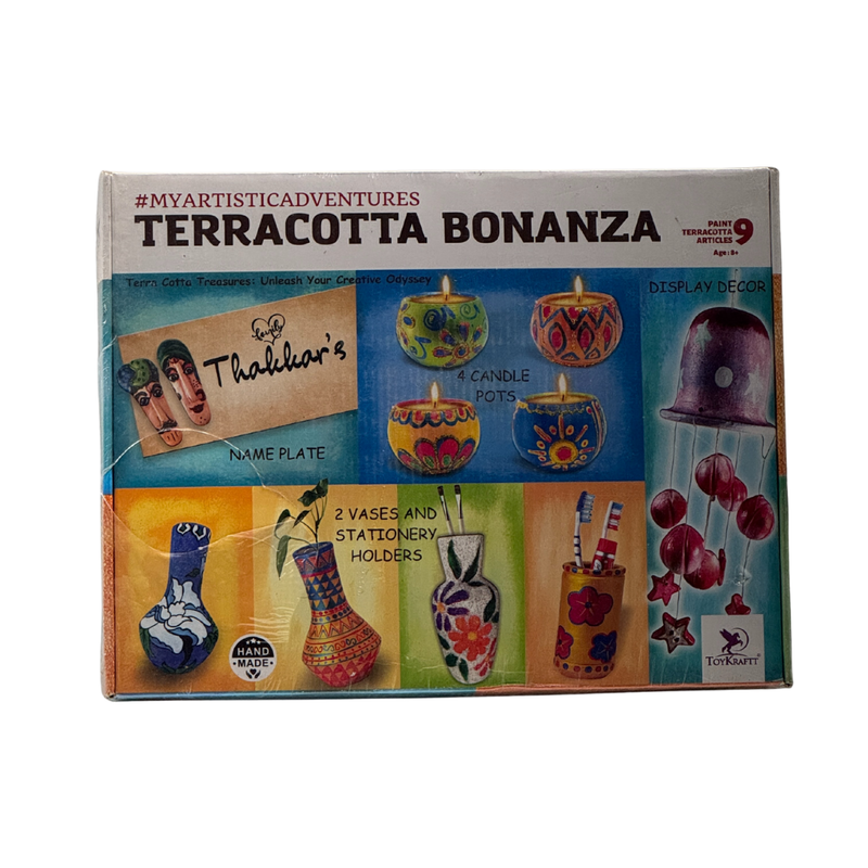 ToyKraft DIY Painting Kit | Terracotta Bonanza | Creative Craft Activity |Art & Craft | for Kids 7+ Years | Gifts for Girls Boys | Art and Craft Kit | Pot Making for Kids