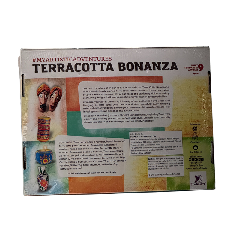 ToyKraft DIY Painting Kit | Terracotta Bonanza | Creative Craft Activity |Art & Craft | for Kids 7+ Years | Gifts for Girls Boys | Art and Craft Kit | Pot Making for Kids