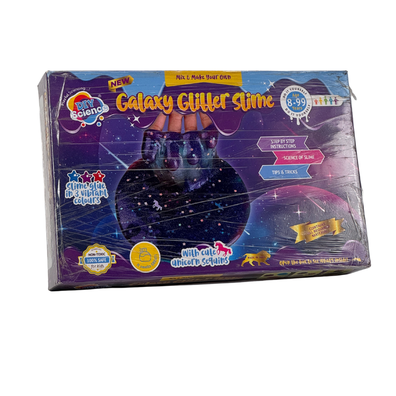 Galaxy Glitter Slime Kit | Make Blue, Pink & Purple Scented Slime | 100% Safe & Non Toxic | Glitter | Stars & Unicorns Sprinkles | Smooth & Stretchy | for Age 8+