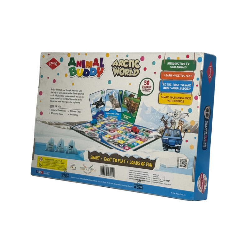 Animal Buddy Arctic World-Play & Learn-Family Fun Board Game-Fantastic Wildlife Introduction for 6+ Year Olds Multicolor – Made in India (2 Players)