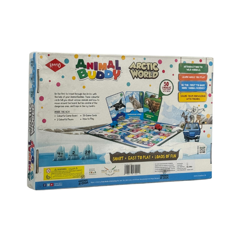 Animal Buddy Arctic World-Play & Learn-Family Fun Board Game-Fantastic Wildlife Introduction for 6+ Year Olds Multicolor – Made in India (2 Players)