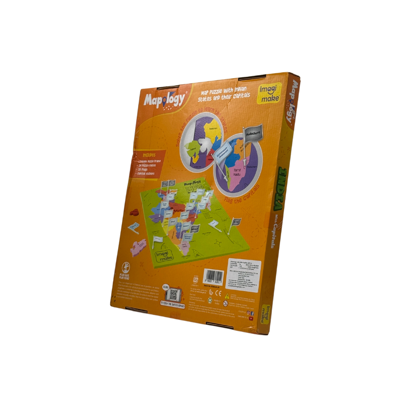 Imagimake Mapology India with State Capitals – Educational Toy and Learning Aid for Boys and Girls – India Map Puzzle – Jigsaw Puzzle, 25 Pieces, Kids
