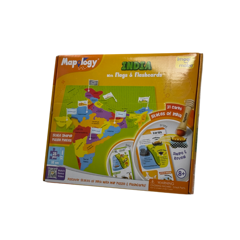 Imagimake Mapology India Map with Flash Card| Swipe & Reveal Card Game | Educational Toys for Kids 7+ Years | Kids Learning Toys | Puzzle Game for Kids 7 to 10 Years | Best Birthday Gift for Kids