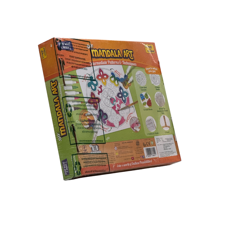 Imagimake Mandala Art Kit for Girls 9-12 | Coloring & Painting Art Kit Set with Water Brush Pen & Stamps | Crafts & Gifts for Kids Age 10-12