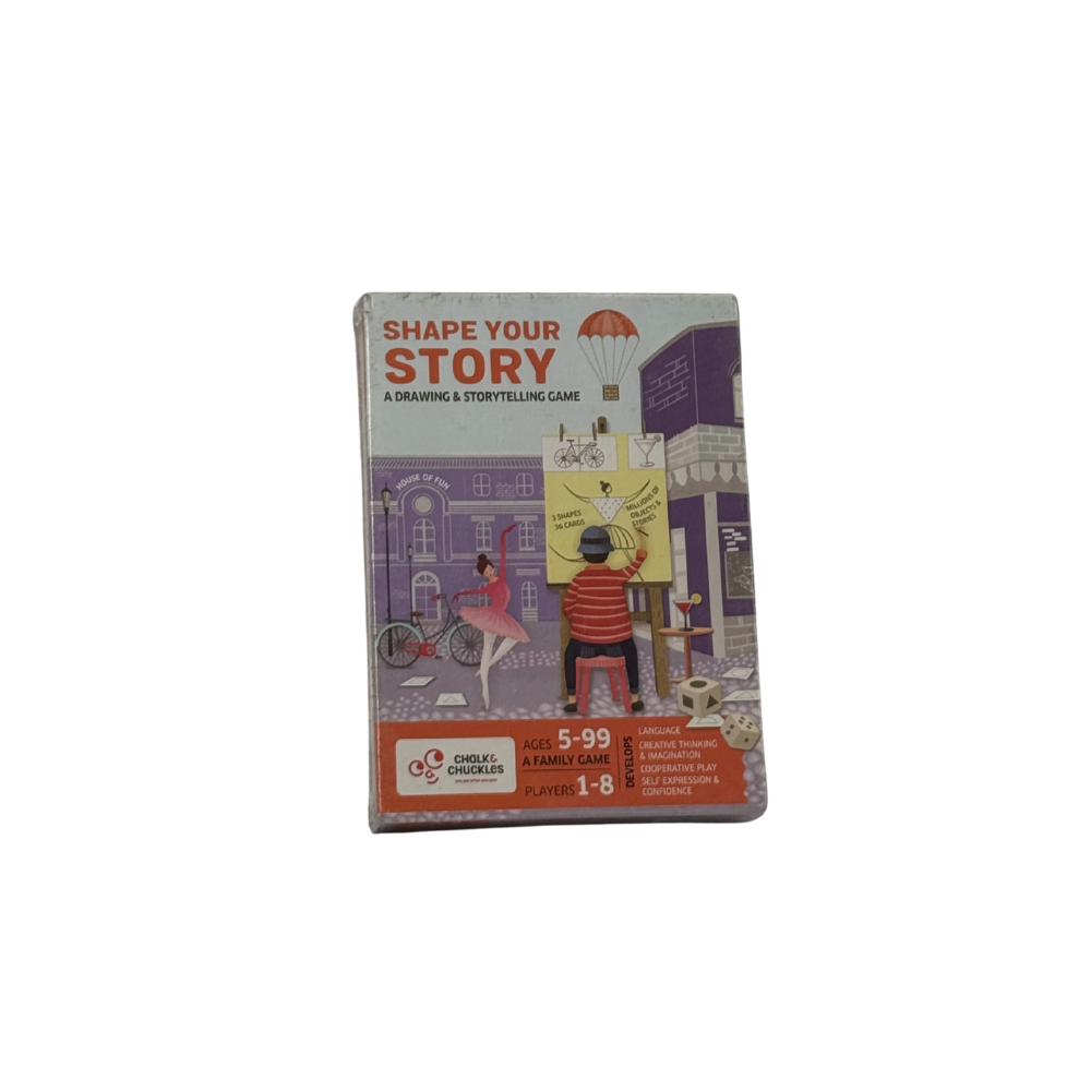 Chalk and Chuckles Shape Your Story, Drawing and Storytelling Card Game, Creativity and Fun Age 5-99 Year, Gifts for Girls, Boys, Adults