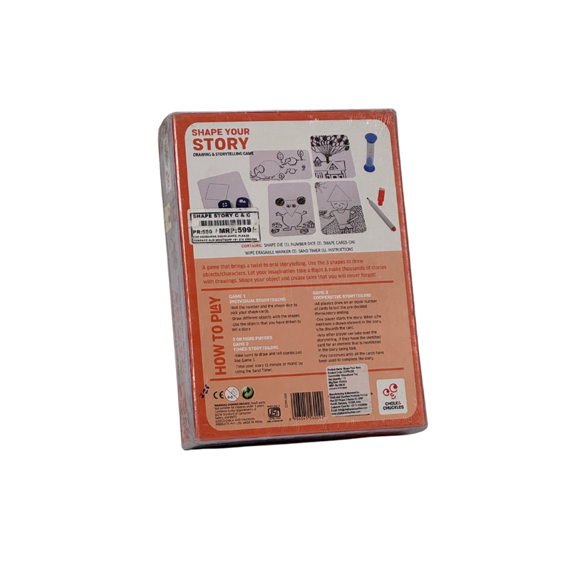 Chalk and Chuckles Shape Your Story, Drawing and Storytelling Card Game, Creativity and Fun Age 5-99 Year, Gifts for Girls, Boys, Adults