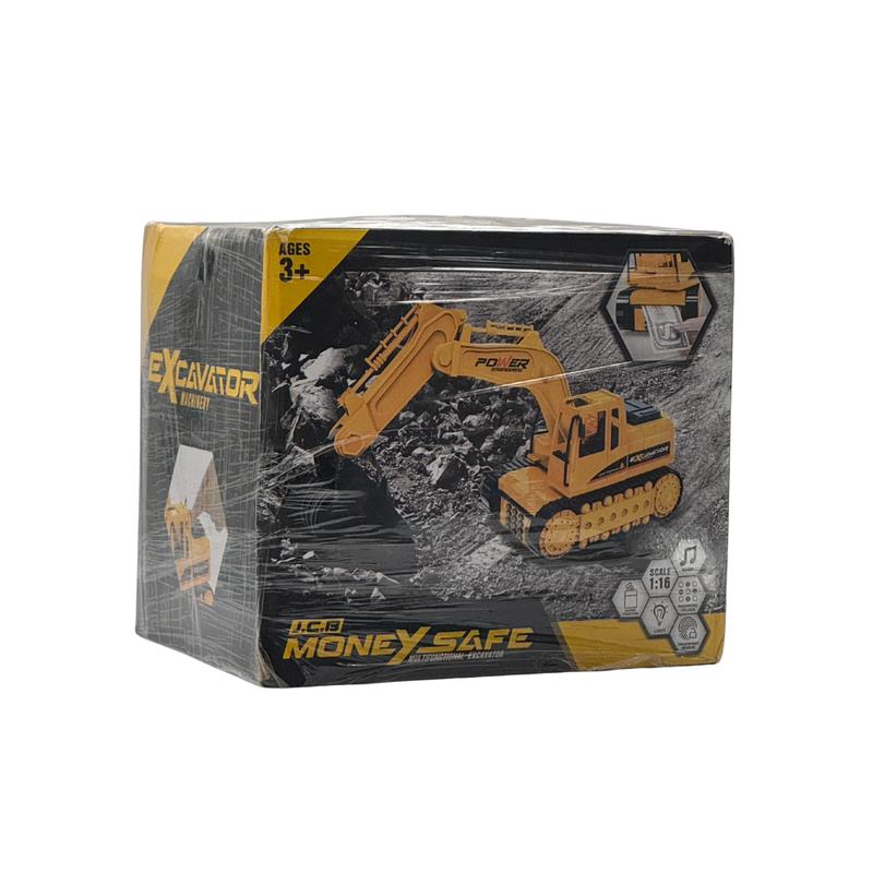 JCB Piggy Bank – Robotic Coin Munching Toy Money Box Coin Bank | Electronic Piggy Bank Excavator with Password Or Fingerprint Lock Toy Coin Bank (Multicolor)