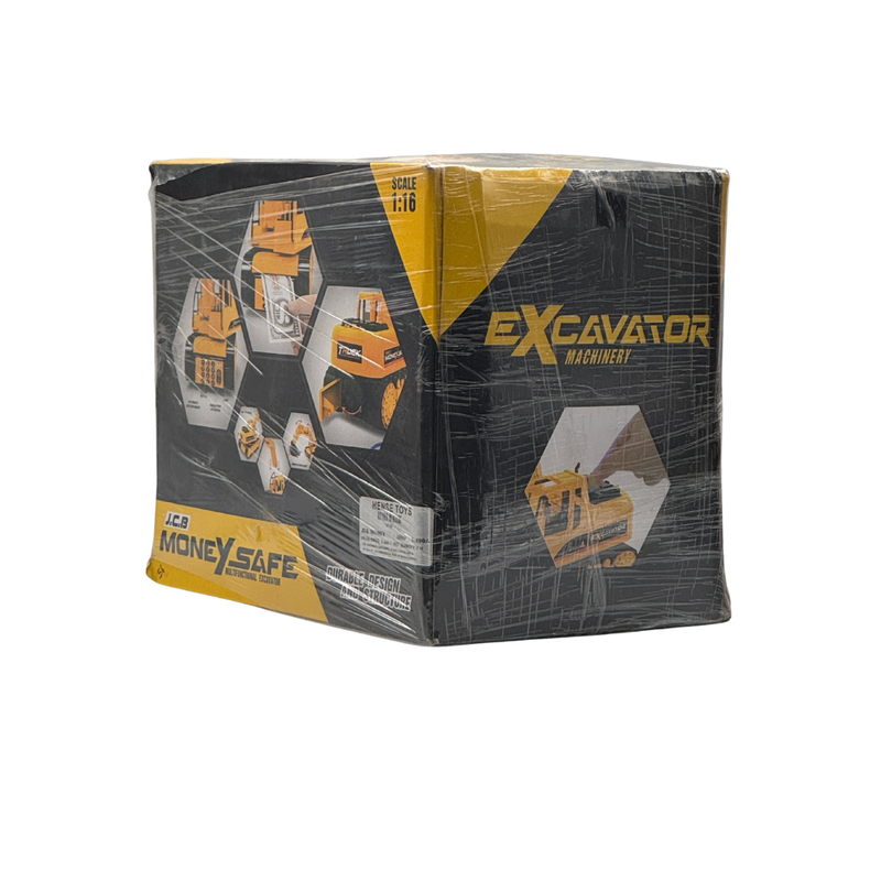 JCB Piggy Bank – Robotic Coin Munching Toy Money Box Coin Bank | Electronic Piggy Bank Excavator with Password Or Fingerprint Lock Toy Coin Bank (Multicolor)