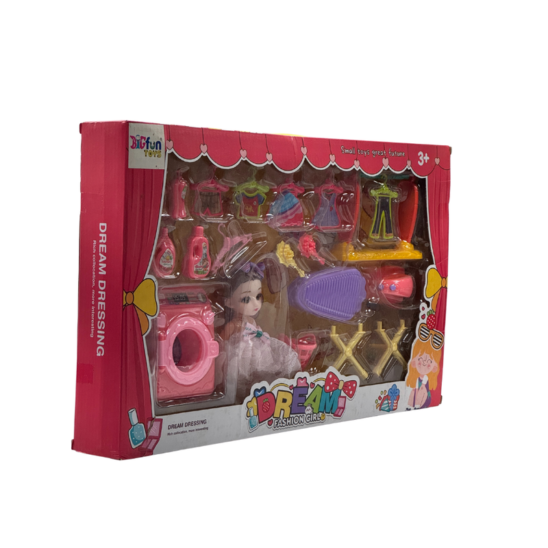 Dream Fashion for Kids, Ultimate Kit for Girls, Easy to Clean & Use, Portable 20-Piece Set, 3 Years