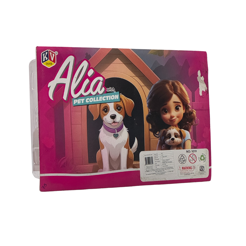 Alia Pet Collection Doll Set | Alia Doll and Cute Pet Dogs with one Larger Dog | Pretend Playset Suitable for 3+ Years