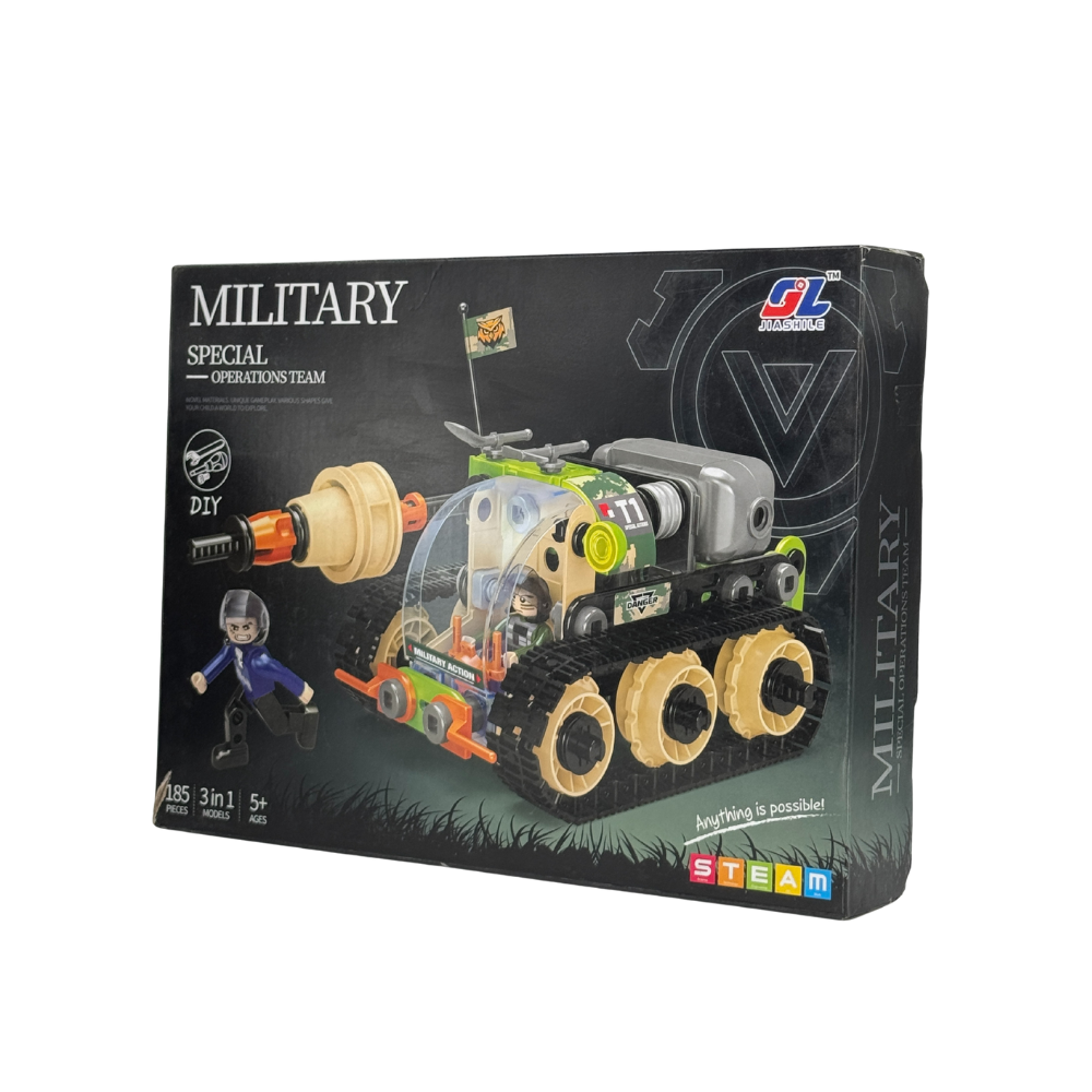 DIY 3-in-1 Disassembling Military Special Operations Kit with Safe Screw Driver for Kids[185 Pcs]