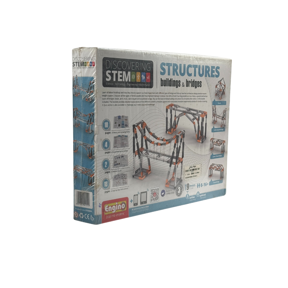 Engino- STEM Toys, Buildings & Bridges, Construction Toys for Kids 9+, Educational Toys, Gifts for Boys & Girls (9 Model Options), STEM Kit for Learning Toys & Games