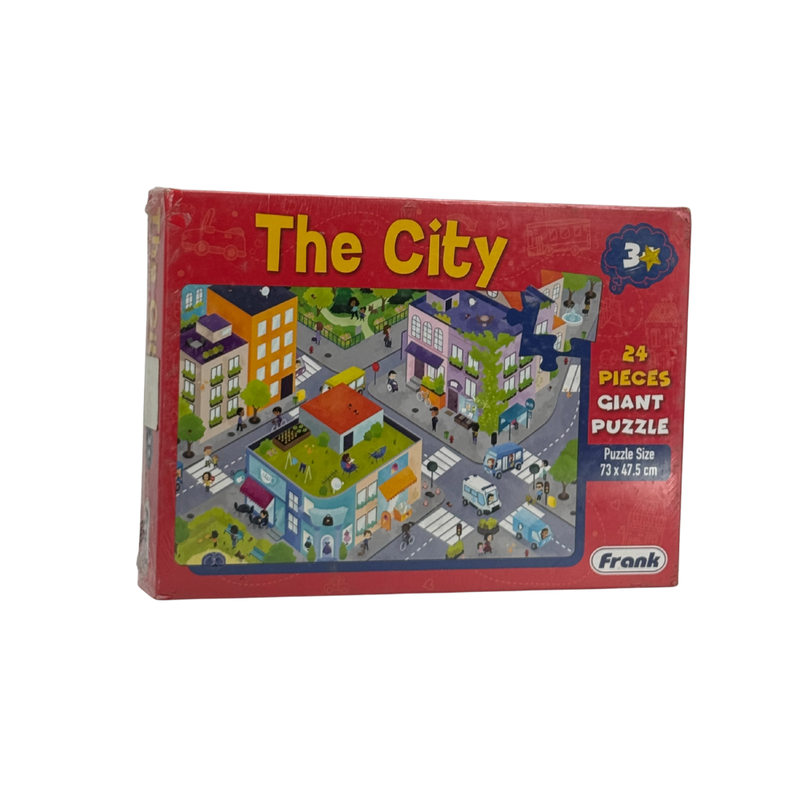 Frank Giant Floor Jigsaw Puzzles & Games for Preschool Kids with a Set of 24 Giant Cardboard Pieces – The City Themed – Fun & Challenging Brain Booster Games – Non-Toxic – Age 3 Years Old & Above
