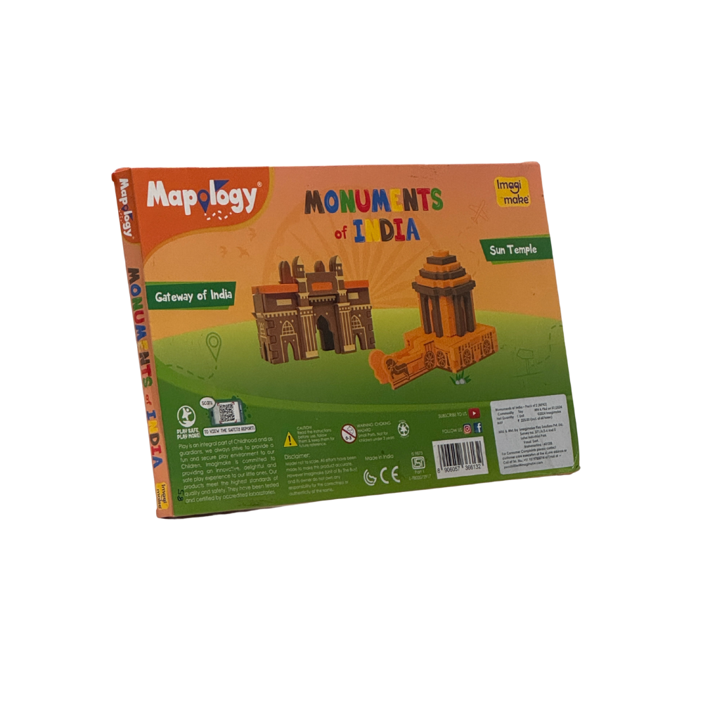 Imagimake Kids Boys&Girl’S Mapology Monuments Of India, Construction Blocks For Above 5 Years, Multicolor, 2 Pcs