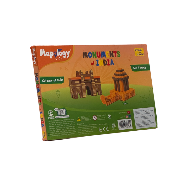 Imagimake Kids Boys&Girl’S Mapology Monuments Of India, Construction Blocks For Above 5 Years, Multicolor, 2 Pcs