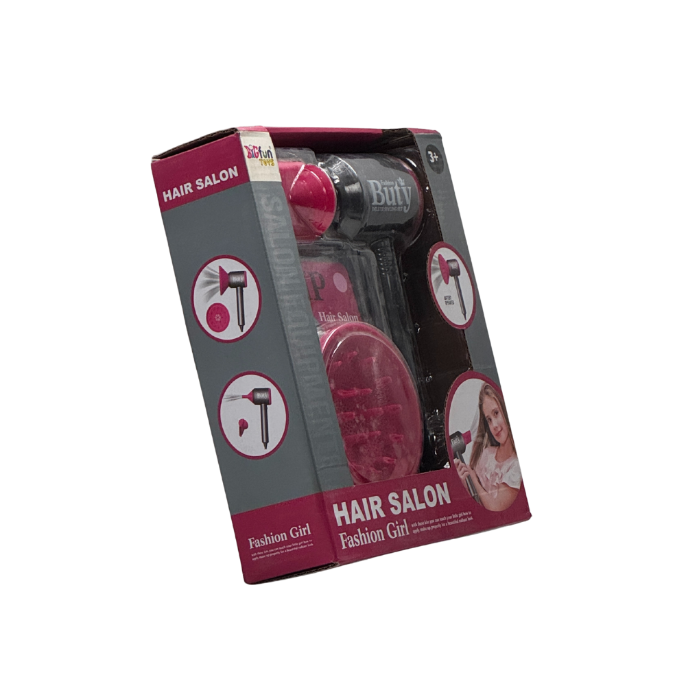 Doll Fashion Hair Drier and Fan 2 Household Set for Kids Girls(Pink Colour)