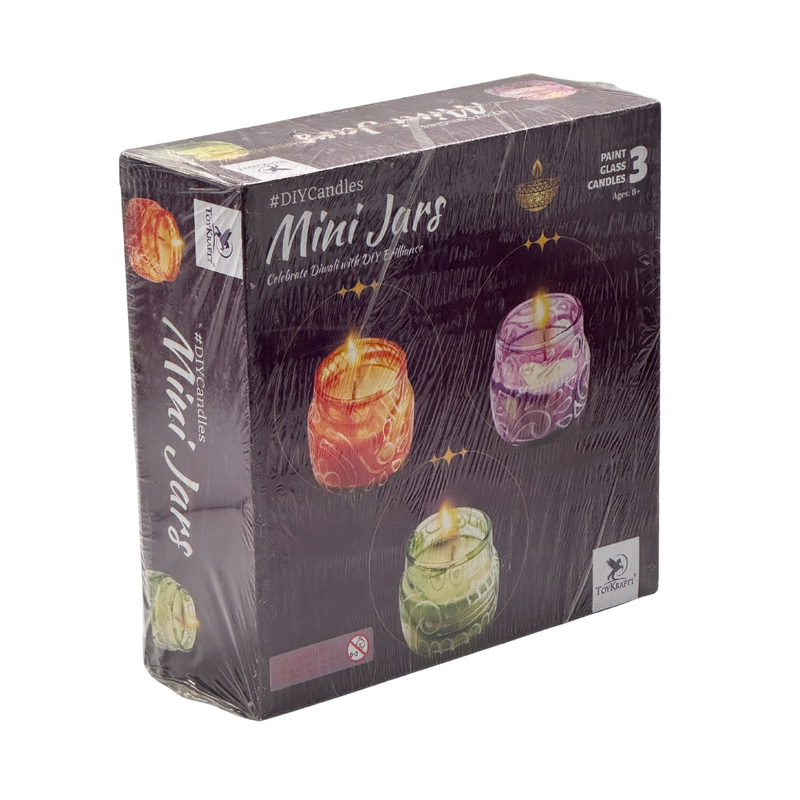 ToyKraft Art and Craft Activity Kit for 8 to 15 Year Olds, Glass Painting Candle Making Kit, Gift for Kids – Glass Painted Mini Candle Jars
