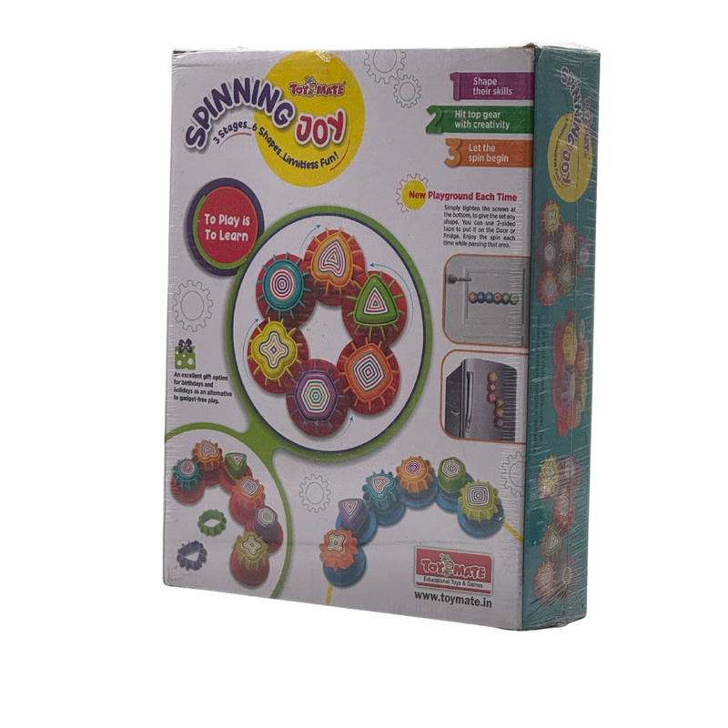 Toymate Spinning Joy – A Shape ‘N’ Spin Gear Sorter. A Developmental Activity Toy for Kids Ages 2-4+. Toddlers Sortering Game with Multiple Colors and Shapes.