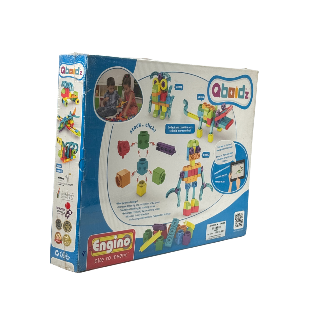 Engino Qboidz 8 In 1 Mm Owl,Construction Skills,Multicolor Pack of 61 Pcs | Best Birthday Gift for Kids