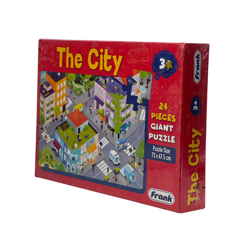 Frank Giant Floor Jigsaw Puzzles & Games for Preschool Kids with a Set of 24 Giant Cardboard Pieces – The City Themed – Fun & Challenging Brain Booster Games – Non-Toxic – Age 3 Years Old & Above