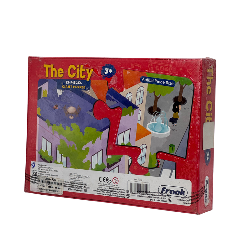 Frank Giant Floor Jigsaw Puzzles & Games for Preschool Kids with a Set of 24 Giant Cardboard Pieces – The City Themed – Fun & Challenging Brain Booster Games – Non-Toxic – Age 3 Years Old & Above