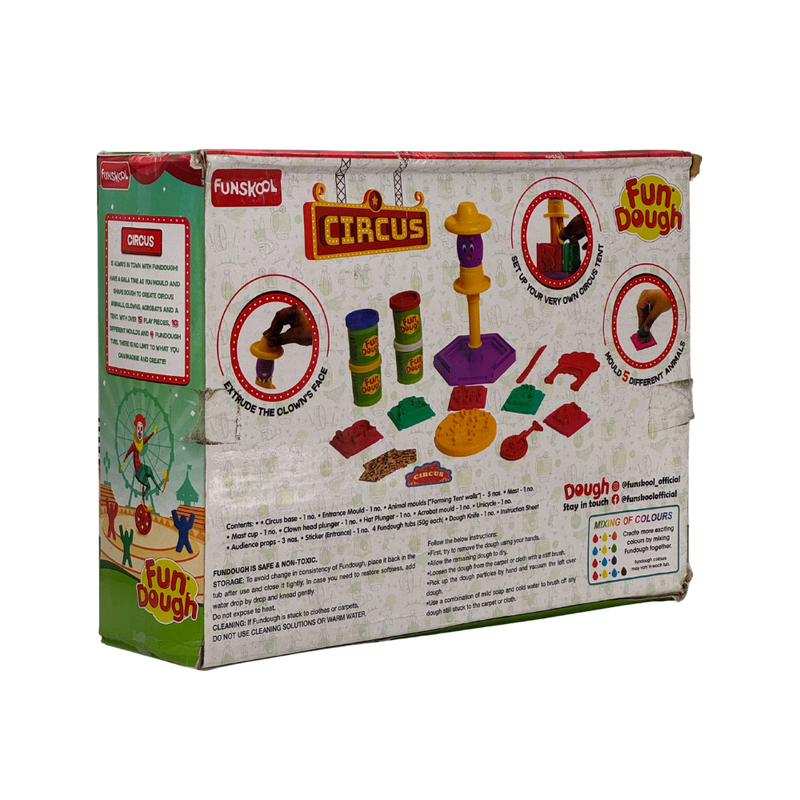 Fundough – Circus, Cutting and Moulding Playset, 3years +, Multicolor