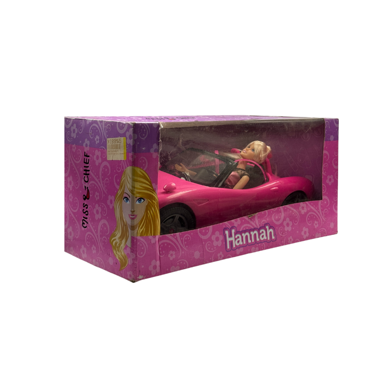 Hannah Doll and Her Pink Car Playset (Black, Pink) | Best Birthday Gift for Kids