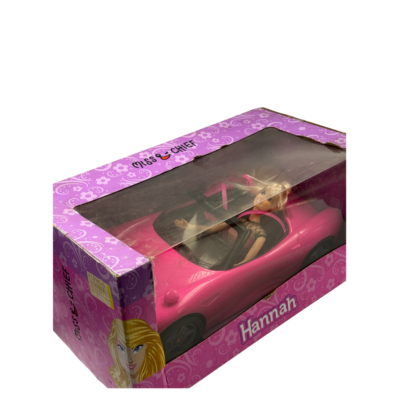 Hannah Doll and Her Pink Car Playset (Black, Pink) | Best Birthday Gift for Kids